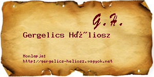 Gergelics Héliosz névjegykártya